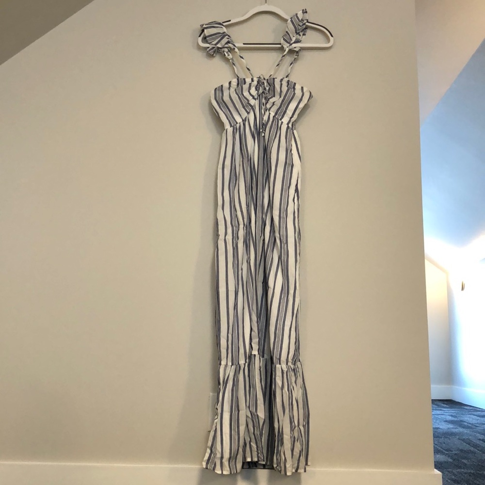 Target striped maxi dress w/ ruffle sleeve